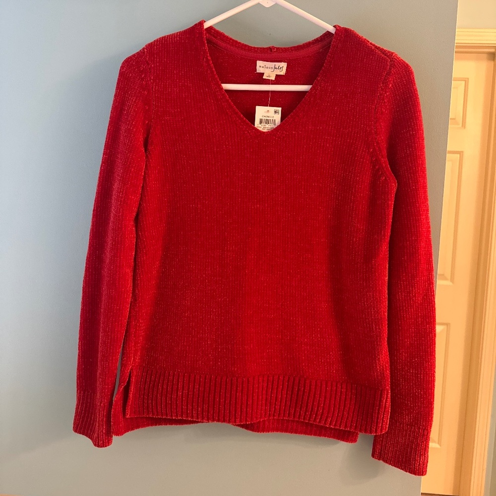 Maison Jules Chenille V Neck Sweater